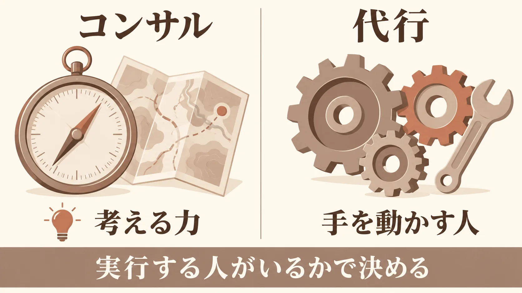 コンサルと代行で変わる任せる範囲
