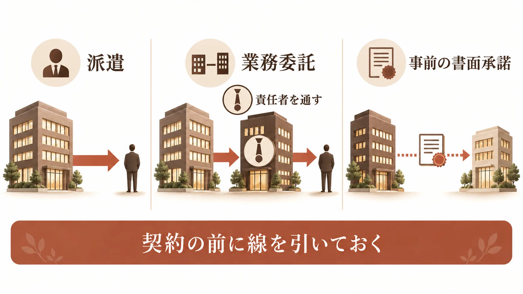労働者派遣や再委託との違い