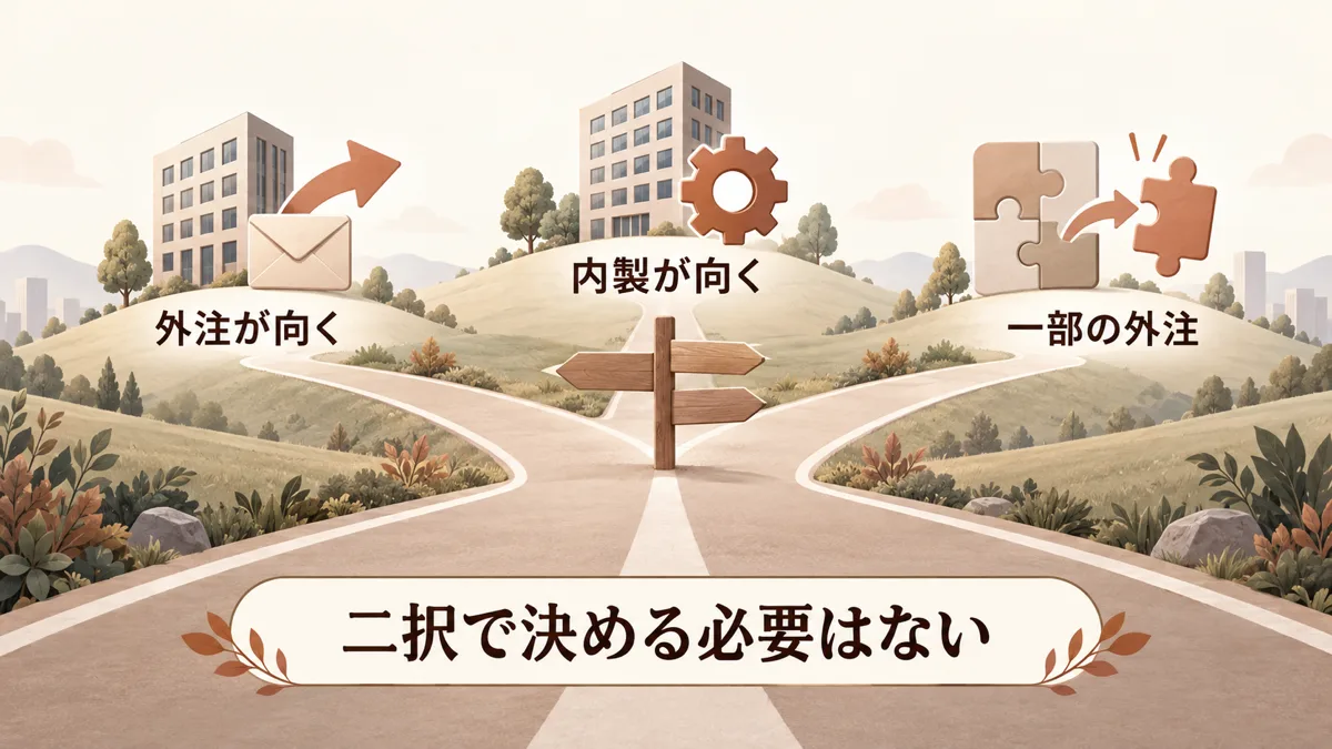 外に出すか社内でやるかの判断