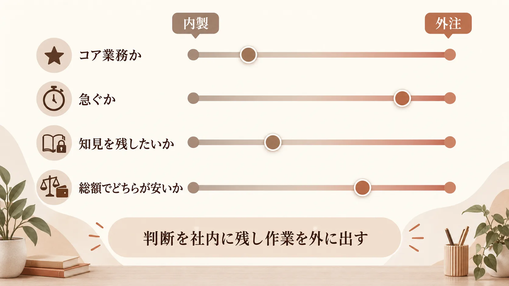 内製か外注かを決める判断軸