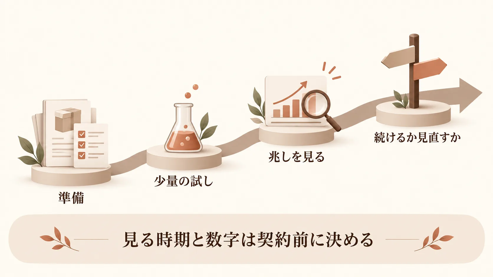 稼働開始と成果を判断する時期