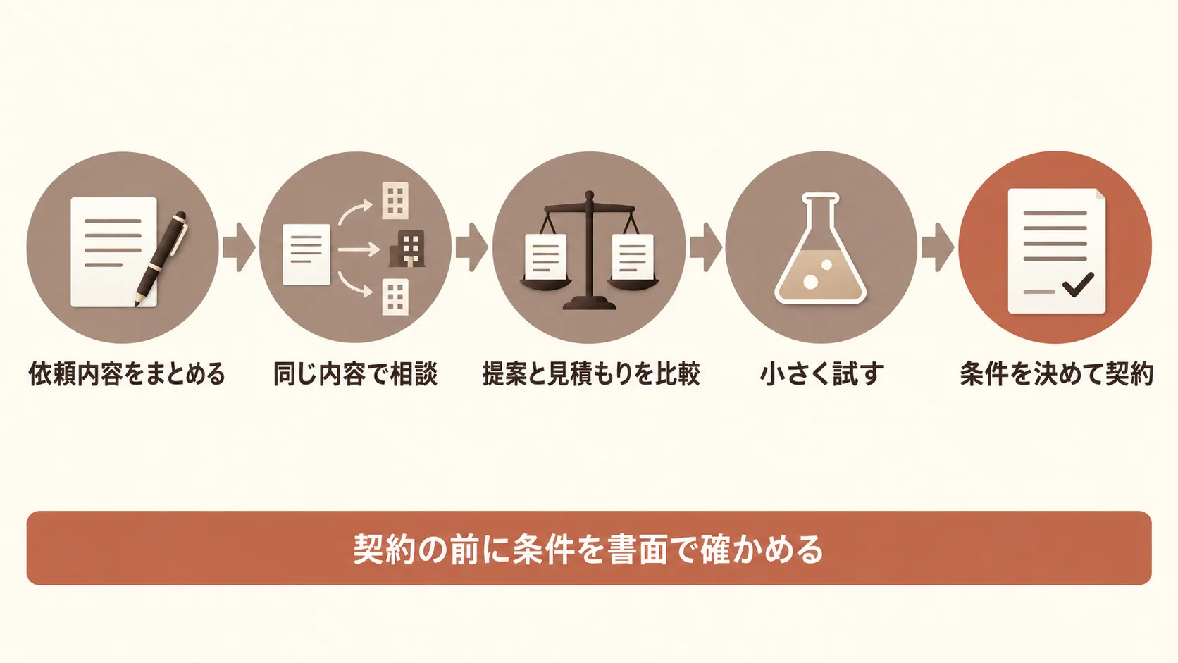 相談から契約までの流れと確認事項
