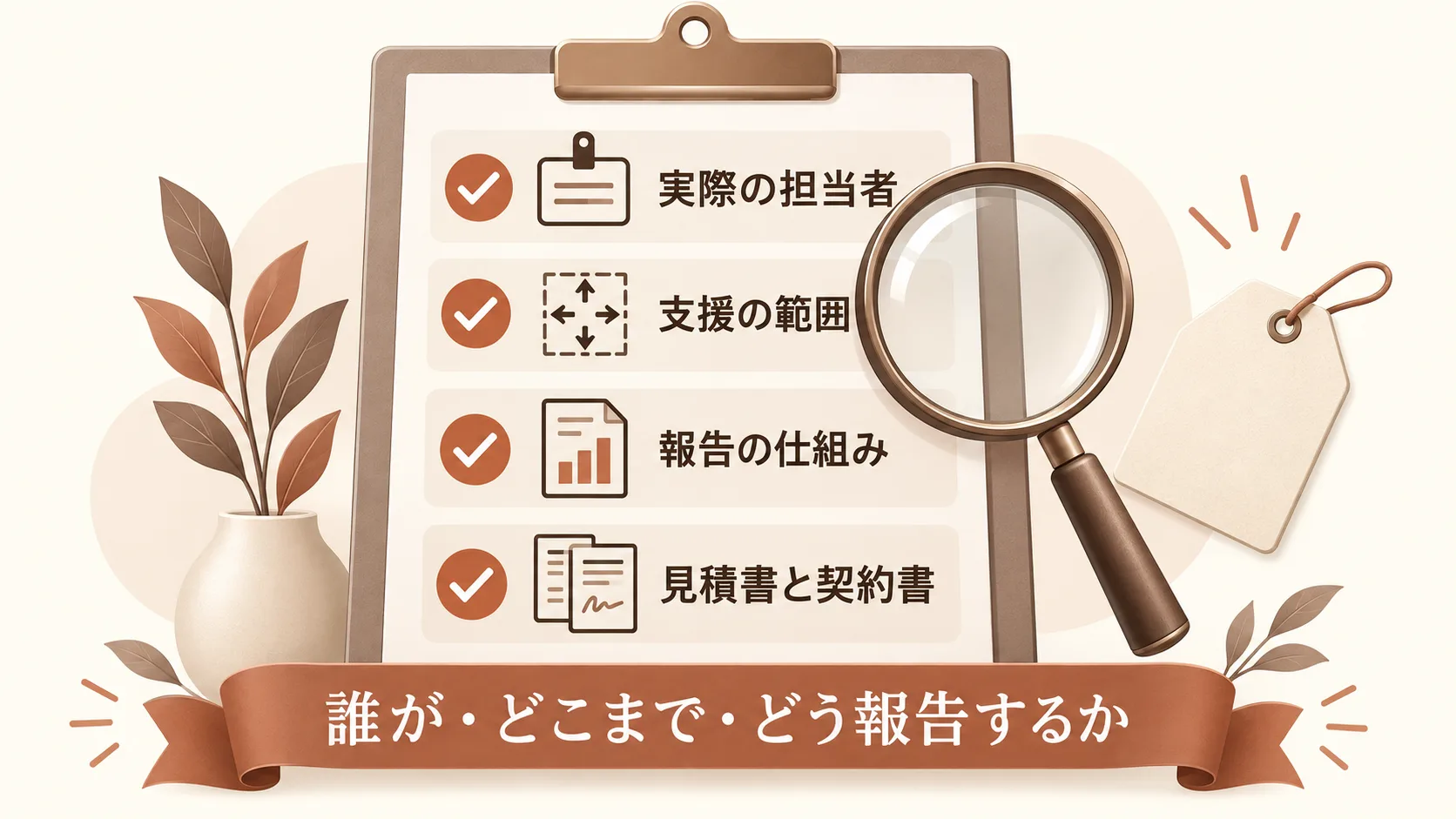 外注先を比べるときの確認項目
