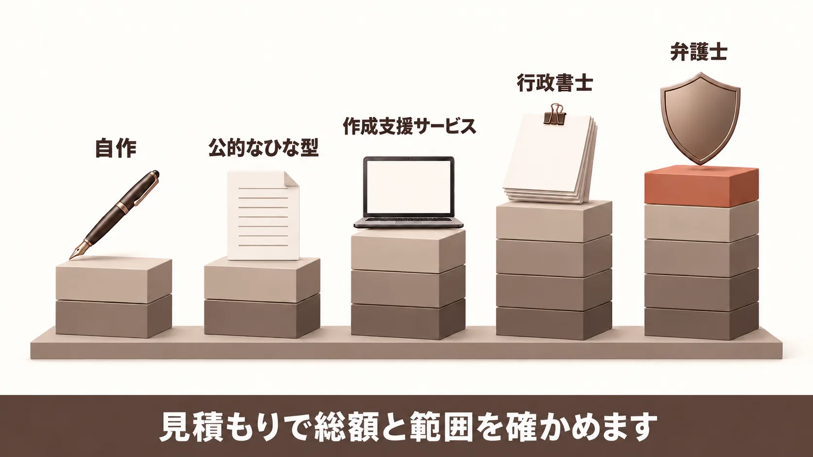 契約書の用意の仕方ごとの費用と含まれる範囲