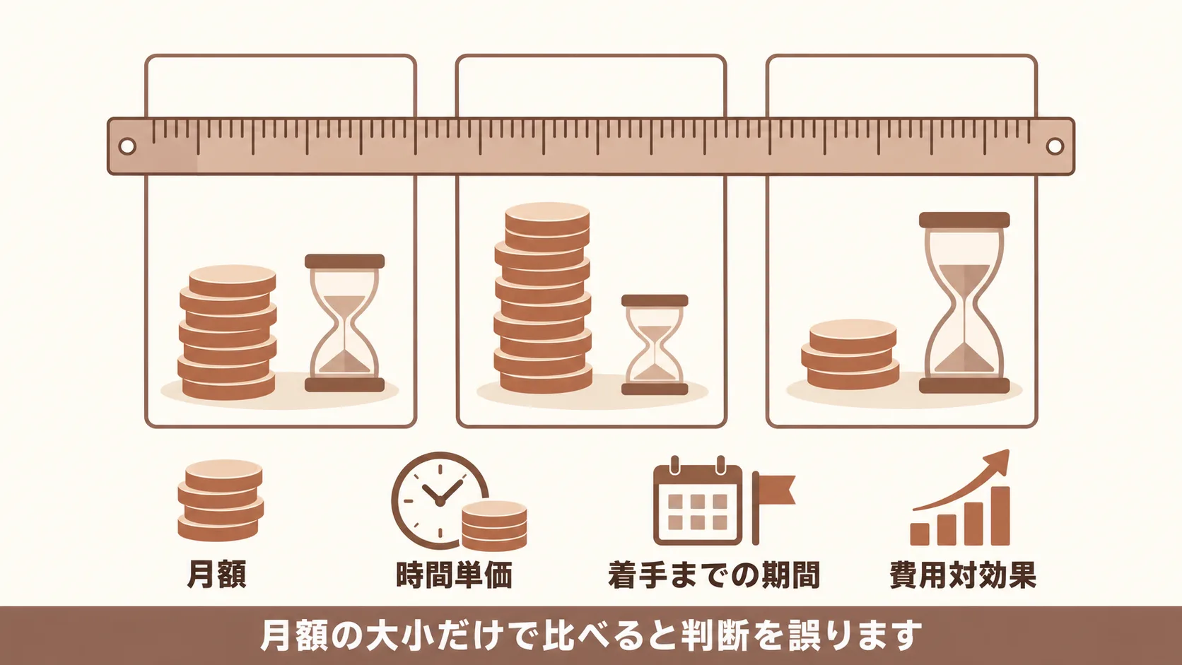 手段ごとの費用と着手までの期間