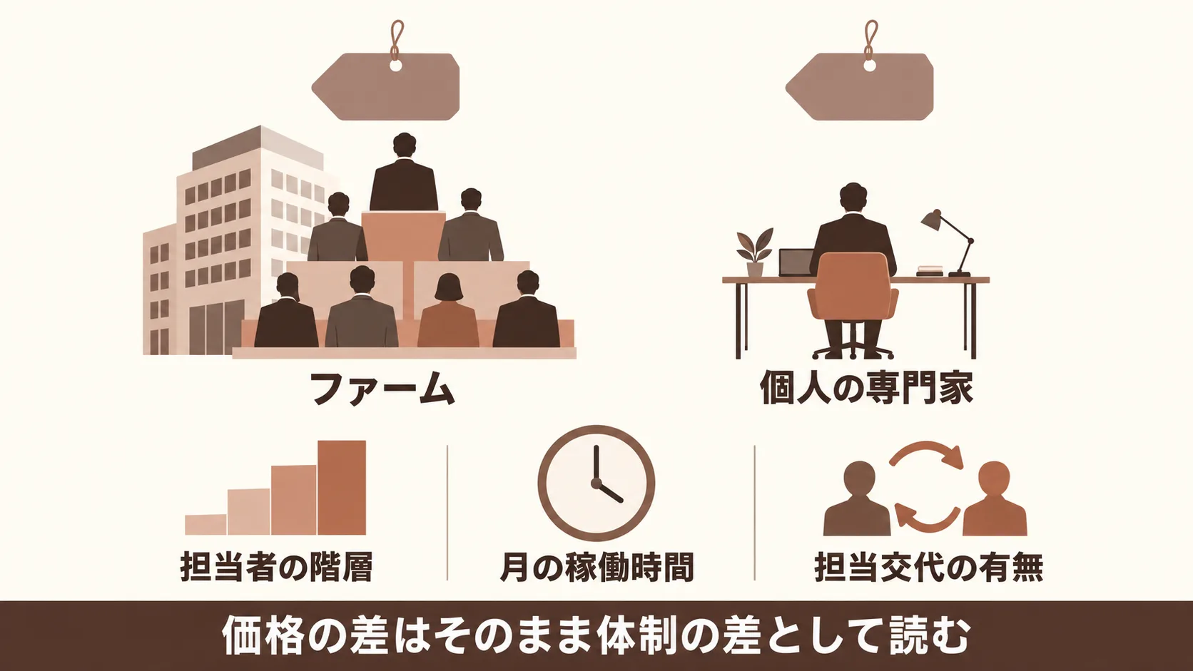 依頼先のタイプで変わる費用と体制